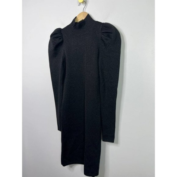 Alice + Olivia Issa Metallic Turtleneck Mini Dress Women's Black Size: XS NWOT - Picture 3 of 9